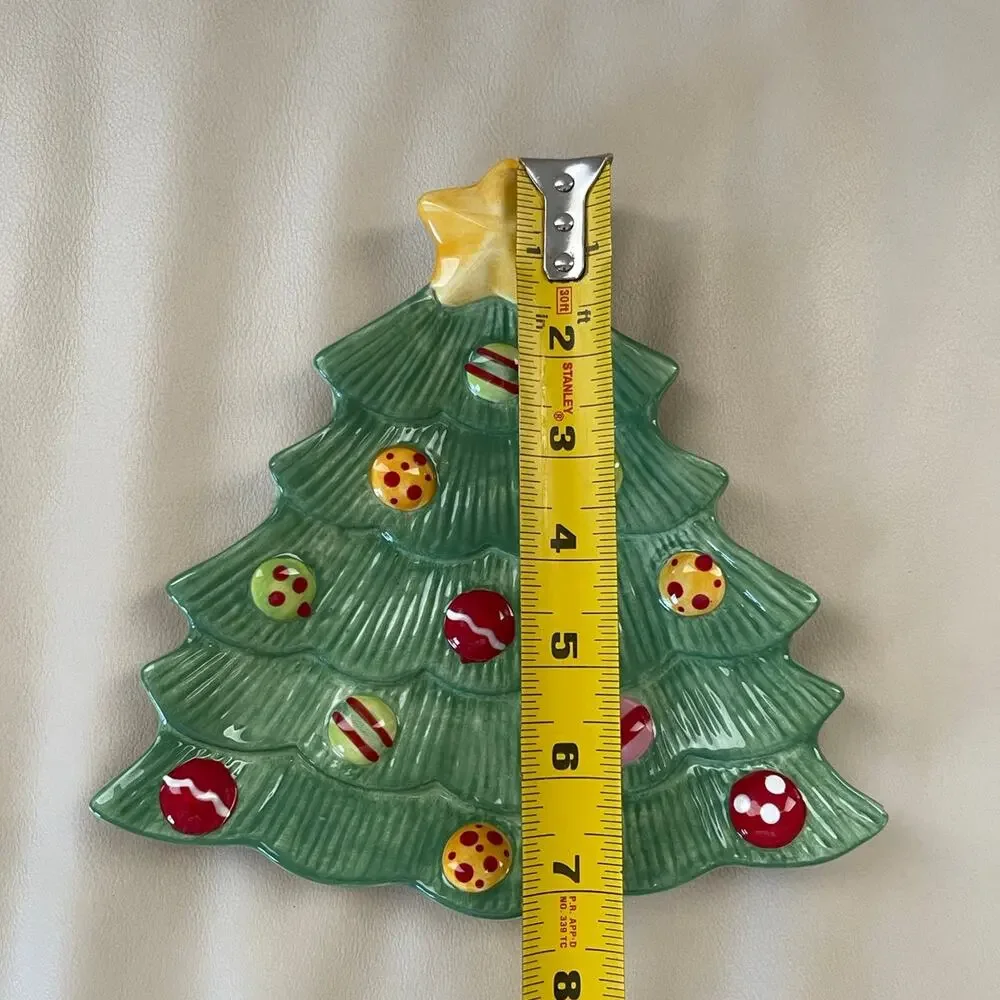 Fitz And Floyd Snowflake & Jake Snack Plate Christmas Tree Holiday Platter
